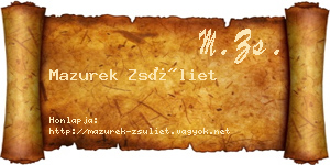 Mazurek Zsüliet névjegykártya
